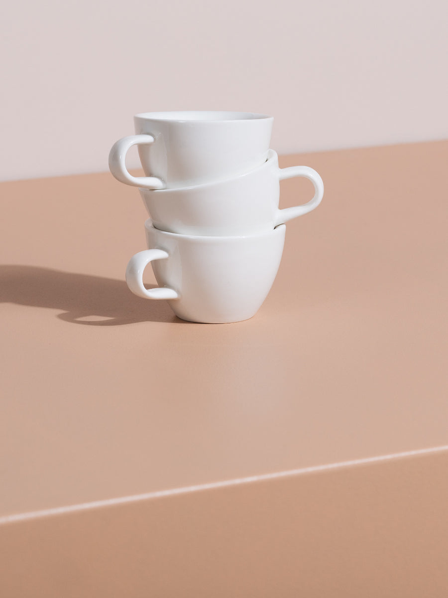 Espresso Cup and Saucer - White/brown - Home All